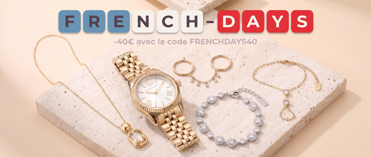 Header French Days - montre, collier, bague, bracelet, chaine de main - -40 euros code FRENCHDAYS40