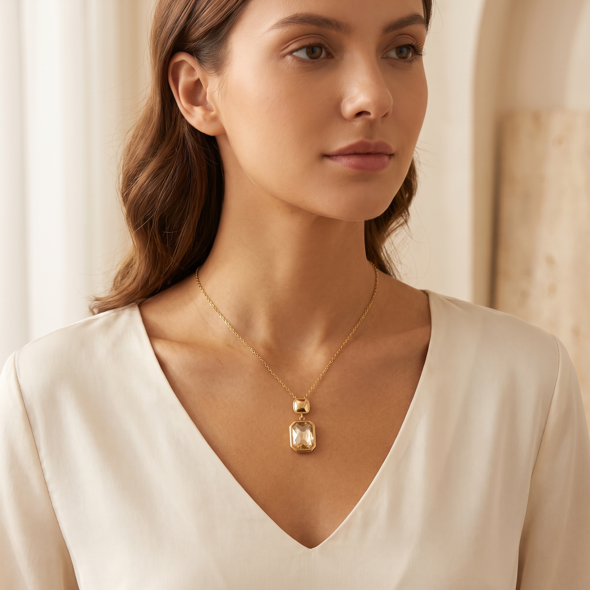 Collier Halo porté, Maison Sveltesse