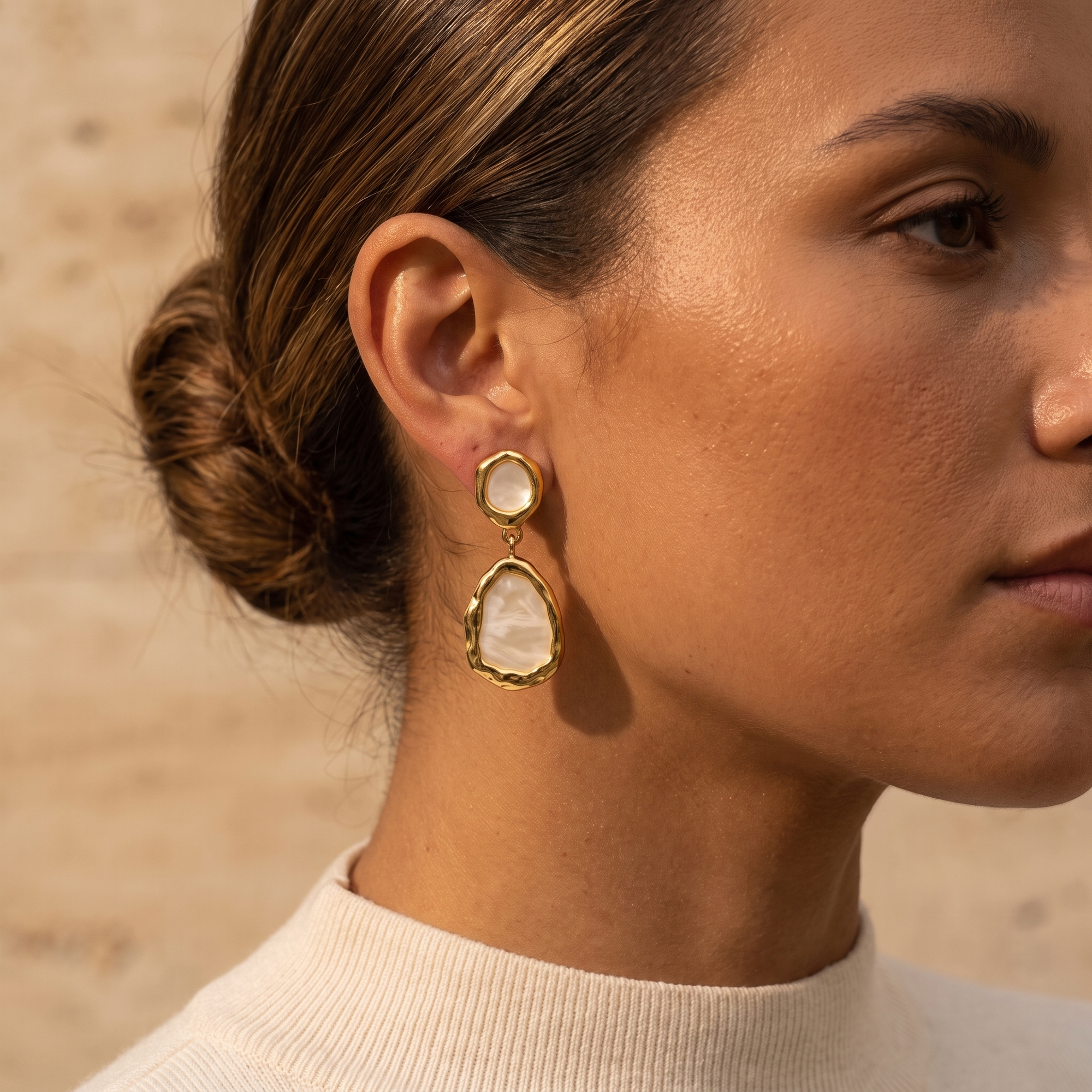 Boucles Sélène portées, Maison Sveltesse