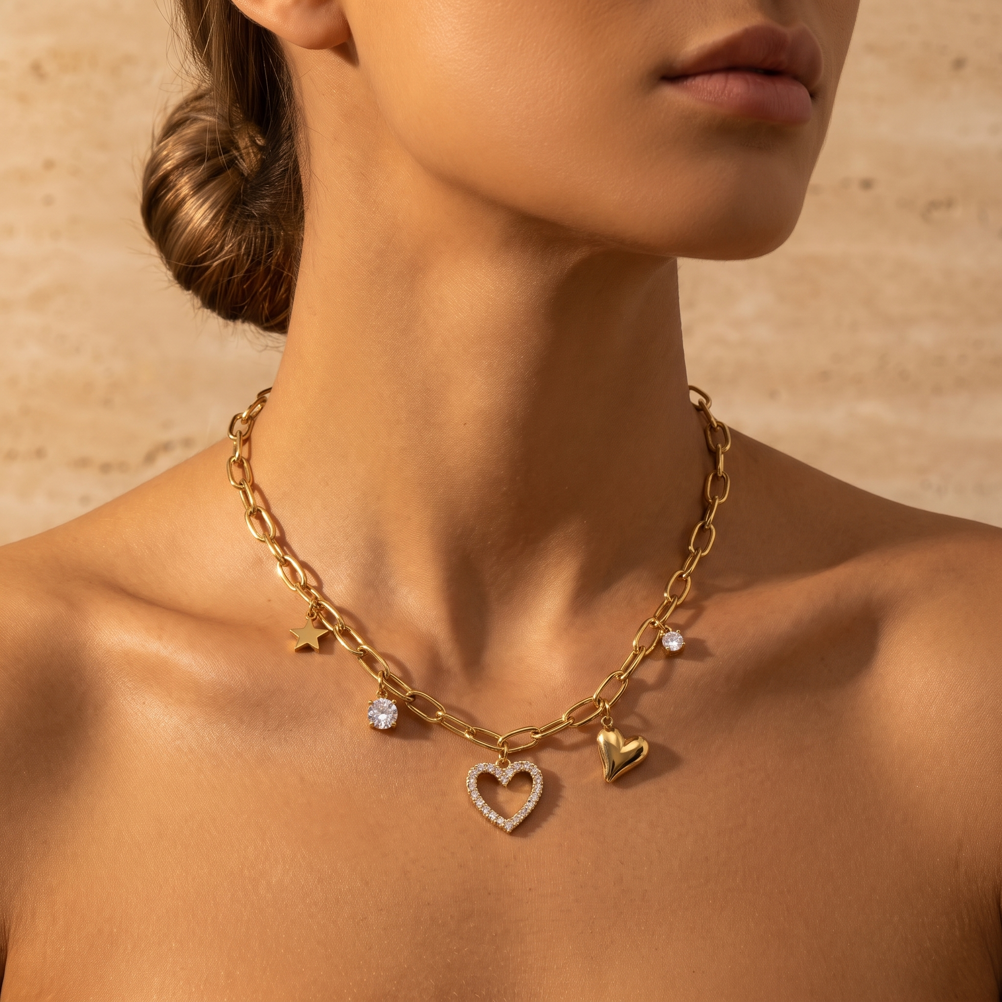 Collier Constellation porté, Maison Sveltesse