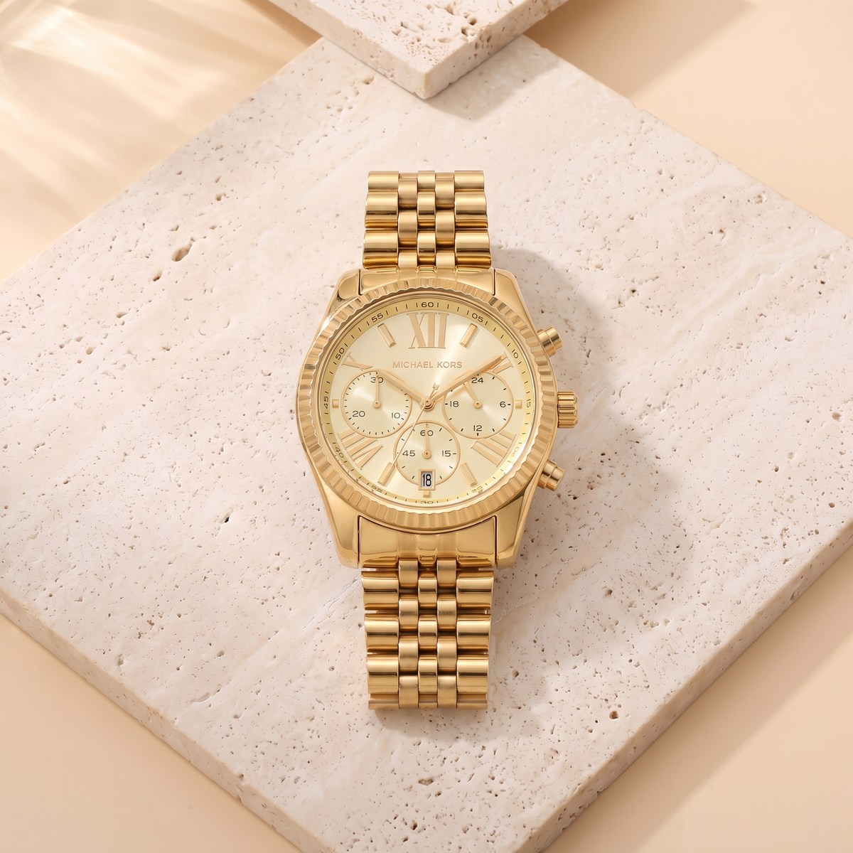 Michael Kors Lexington Gold, fond travertin