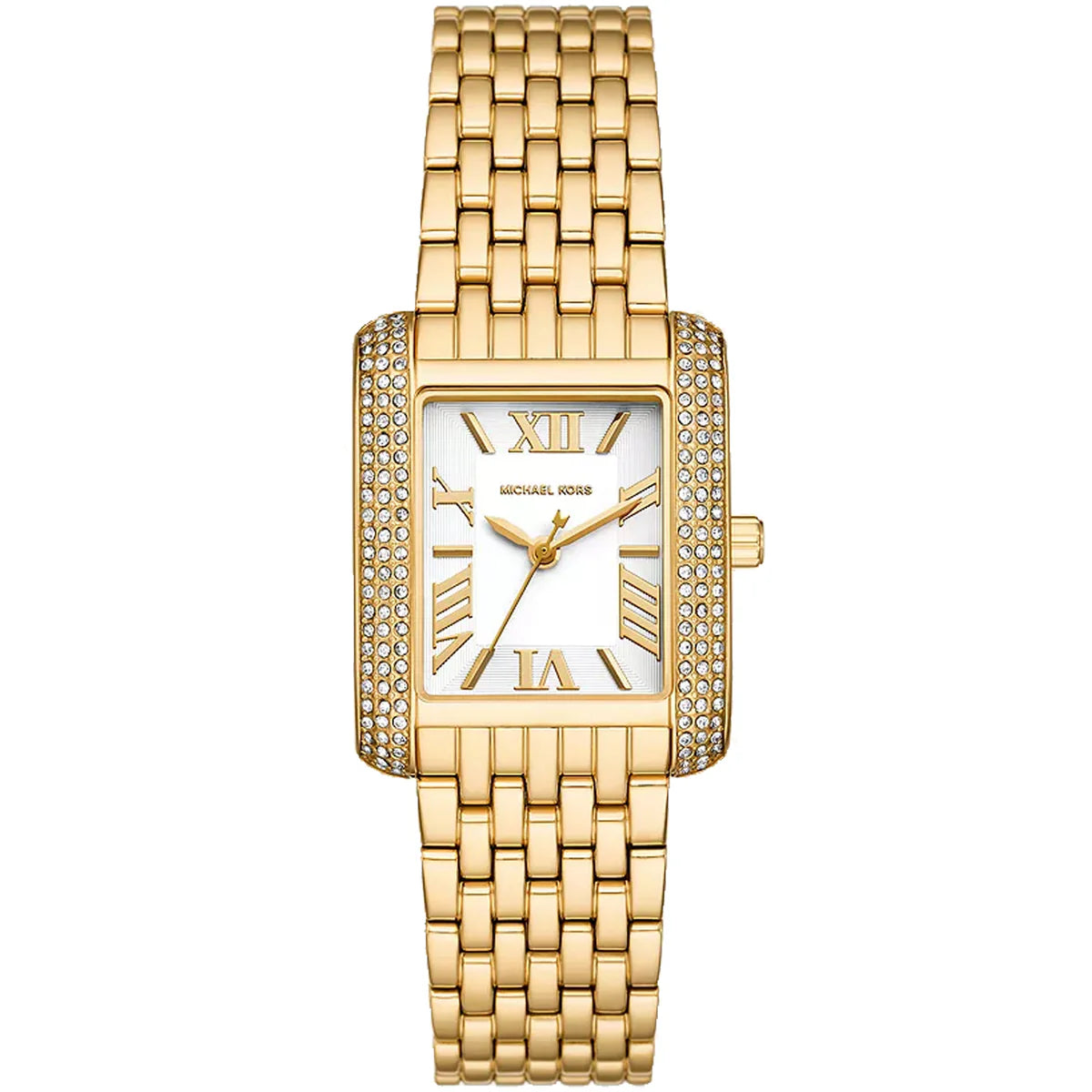 Montre Michael Kors Emery femme rectangulaire strass doré MK4826 - Maison Sveltesse